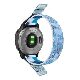 For Garmin Descent G1 / Fenix 7 / 6 Pro / 5 Plus Nylon Klokkebånd Justerbar Sportsløkkerem Armbånd Erstatningsarmbånd