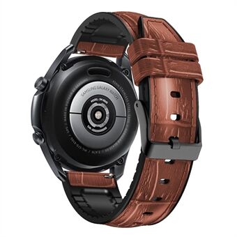 For Samsung Galaxy Watch3 45mm / TicWatch Pro 3 Lite / Mibro Watch X1 PU skinnbelagt silikonklokkebånd 22mm slubmønster Quick .