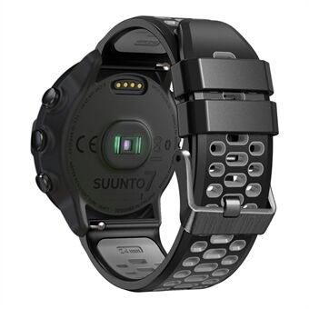 For Suunto 7 / 9 / 9 Baro tofarget silikonklokkerem 24 mm multi-hull design Quick armbåndsrem