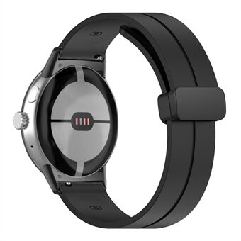 For Google Pixel Watch Silikon Sport Band Magnetisk sammenleggbar spenne Erstatningsklokkerem