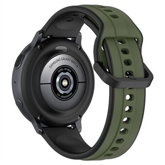 For Samsung Galaxy Watch Active2 44 mm 40 mm sportsbånd Dual Color 20 mm Silikonerstatningsstropp