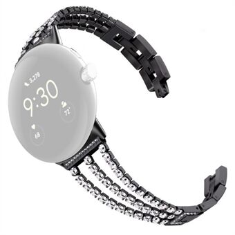 For Google Pixel Watch Anti-Wear Metal Glittery Rhinestone Watch Strap