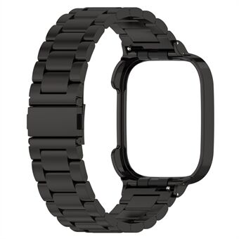 For Xiaomi Redmi Watch 3 / Mi Watch Lite 3 håndleddsrem, 20 mm urreim i rustfritt Steel med urkasse - svart