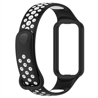 For Xiaomi Redmi Band 2 Sport Band Dobbelfarge, mykt silikonarmbånd, erstatningsstropp med etui, fri størrelse