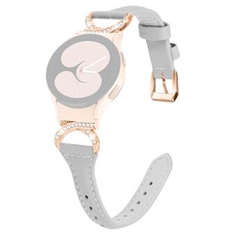 For Samsung Galaxy Watch 4 / 5 40 mm 44 mm / Watch4 Classic 42 mm skinnklokkebånd Rhinestone håndleddsrem med rosegullspenne