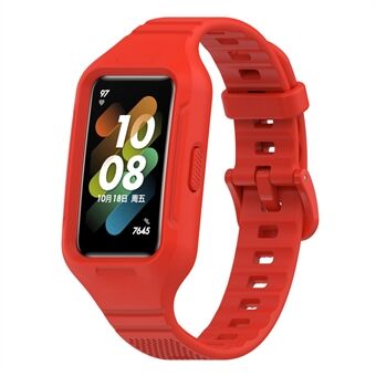 For Huawei Band 6 / 7 / 8 Sports Silikon Watch Band med Case Cover