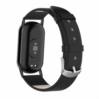 For Xiaomi Smart Band 8 ekte kuskinnklokkeremser erstatningsarmbånd med kobling