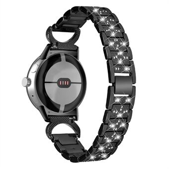 For Google Pixel Watch 3-perler rhinestone dekor rustfritt Steel rem utskifting av klokkebånd