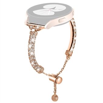 20 mm klokkebånd for Samsung Galaxy Watch4 40 mm 44 mm / Watch4 Classic 42 mm 46 mm / Klokke 5 40 mm 44 mm , Rhinestone Dekor Kobberarmbånd