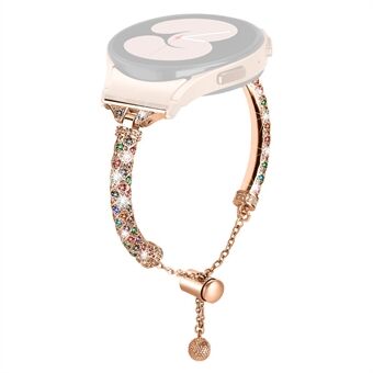 Klokkebånd i kobber for Samsung Galaxy Watch4 40 mm 44 mm / Watch4 Classic 42 mm 46 mm / Klokke 5 40 mm 44 mm, Rhinestone Decor Armbånd med kobling