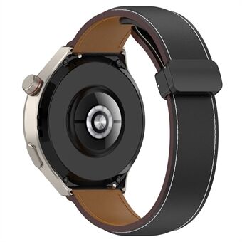 For Huawei Watch Buds / Watch 4 Pro / Watch 3 Pro ekte kuskinn klokkerem 22 mm sammenleggbar spenne armbånd