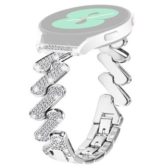 For Samsung Galaxy Watch6 40 / 44 mm / Watch6 Classic 43 / 47 mm metallurrem 20 mm rhinestone erstatningsklokkerem