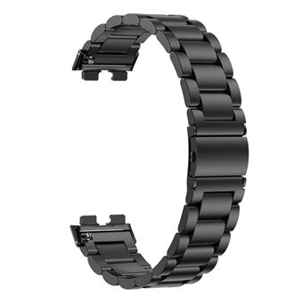 For Huawei Band 8 rustfritt Steel klokkerem erstatning metallrem - svart