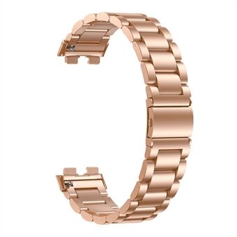 For Huawei Band 8 Metal Watch Armbånd Strap Rustfritt Steel Klokke Band - Rose Gold