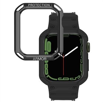 For Apple Watch Series 8 / 7 45 mm / 6 / 5 / 4 / SE / SE (2022) 44 mm 2-i-1 TPU-klokkerem med urkasse med PC-toppdeksel