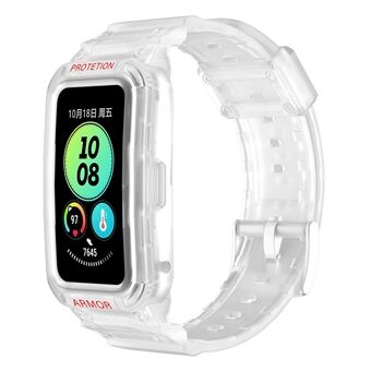 For Huawei Band 6/7/8 TPU-klokkerem + Hard PC-beskyttelsesveske Smartwatch Band Protector