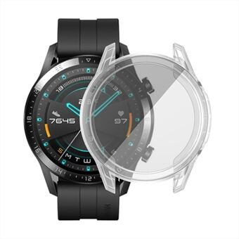 Full dekning TPU elektroplate Smart Watch Beskyttende rammeveske for Huawei Watch GT 2 46 mm - Gjennomsiktig