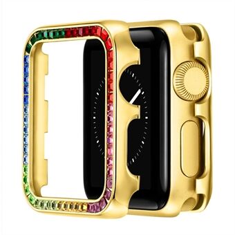 Aluminiumslegering Fargerik Rhinestone Dekor Støtfanger Beskyttelsesveske for Apple Watch Series 1/2/3 42mm