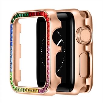 Klokkehus i aluminiumslegering med fargerik rhinestone for Apple Watch Series 4/5/6 / SE 44 mm