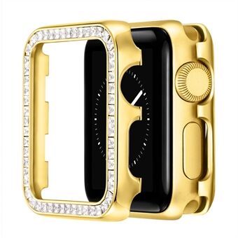 Aluminiumslegering Rhinestone Dekor Støtfanger Beskyttende Klokkekasse Deksel for Apple Watch Series 1/2/3 42mm