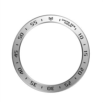 For Samsung Galaxy Watch 5 40 mm metallklokkeramme Ring Anti- Scratch bezel veske Smartwatch tilbehør (type A) - sølv Ring svarte bokstaver