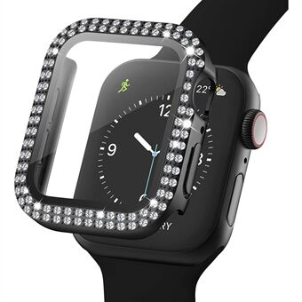 Skjermbeskytter av herdet glass Smart Watch Case-deksel med Rhinestone-dekor for Apple Watch Series SE / 6/5/4 40 mm