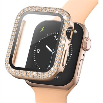 Rhinestone Decor Smart Watch Case Cover med herdet glass skjermbeskytter for Apple Watch Series SE / 6/5/4 44mm