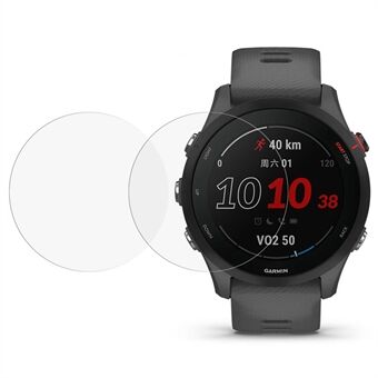 For Garmin Forerunner 255 2 stk/pakke 2.5D Arc Edge Anti- Scratch HD herdet glass Beskyttelsesfilm Smart Watch Skjermbeskytter