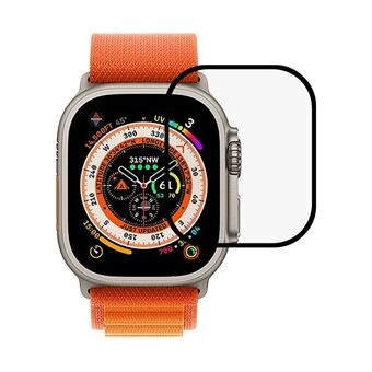 RURIHAI For Apple Watch Ultra 49mm Silke Printing Screen Protector Full dekning Anti Scratch herdet glass HD-film