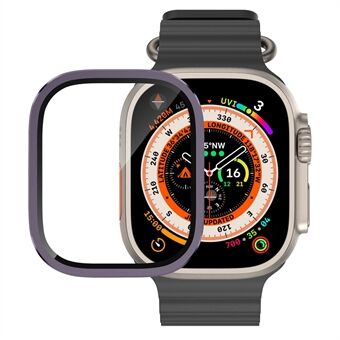 For Apple Watch Ultra 49 mm herdet glass skjermfilm + klokkeramme i aluminiumslegering integrert beskytter