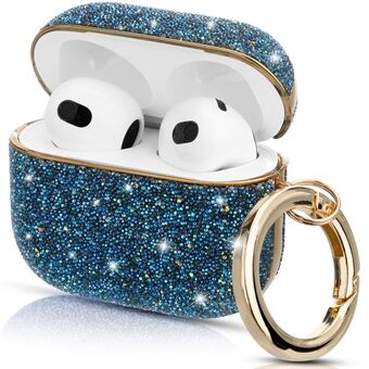 KINGXBAR Shiny rhinestone-overflate Anti-fall galvanisering PC-beskyttelsesveske Bluetooth-hodetelefondeksel med nøkkelring for Apple AirPods 3