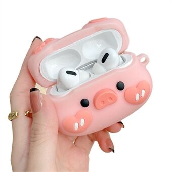 Øretelefon Silikonetui til Apple AirPods Pro, Bowknot Heart Piggy Design Full beskyttelse Ladeboksdekselbeskytter med krok