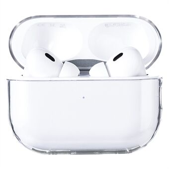 For AirPods Pro 2 Transparent PC-beskyttelsesveske Trådløs øretelefon Anti-støv Anti-dråpedeksel