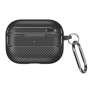 For Apple AirPods Pro Stilig Carbon Fiber TPU Anti- Scratch -deksel Bluetooth-øretelefoner med full kroppsbeskyttelse