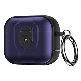 For Apple AirPods 3 Bluetooth-øretelefondeksel Press Lock PC + TPU Drop-proof ørepropper deksel med hengende spenne