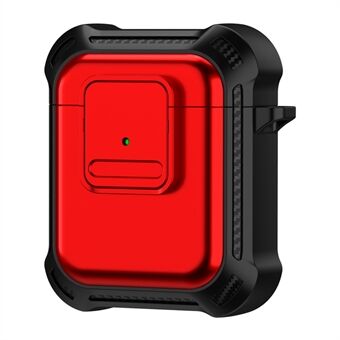 For Apple AirPods 1/2 Bluetooth-hodetelefondeksel TPU+PC Anti-dråpebeskyttelsesveske med trykkknapp