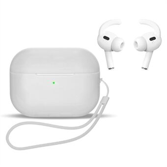 For AirPods Pro 2 øretelefonveske Fullt beskyttende silikon støtsikkert deksel med stropp / øretupp