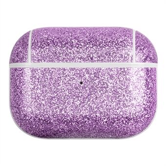 For AirPods Pro 2 Ladedeksel Bluetooth-ørepropper Glitter PU+TPU-beskyttelsesveske