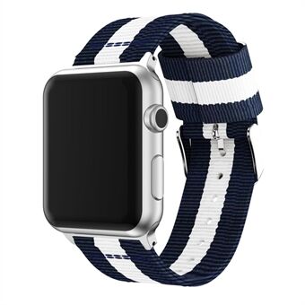 Metal Buckle Woven Nylon Watch Strap for Apple Watch Series 4 44mm, Series 3/2/1 42mm