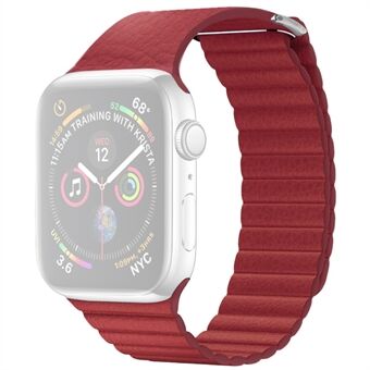 QIALINO magnetsløyfe klokkerem i ekte skinn for Apple Watch Series 5 4 44 mm, Serie 3/2/1 42 mm