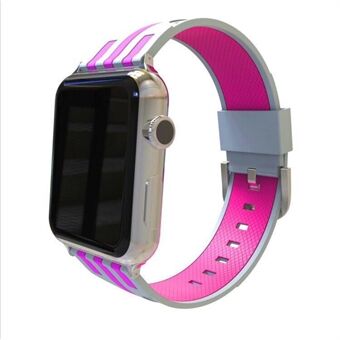 Kontrastfargestripe mykt silikonklokkerem til Apple Watch Series 4 40mm, Series 3/2/1 38mm