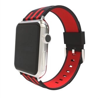 Kontrastfargestripe Myk silikonrem for Apple Watch Series 4 44mm, Series 3/2/1 42mm