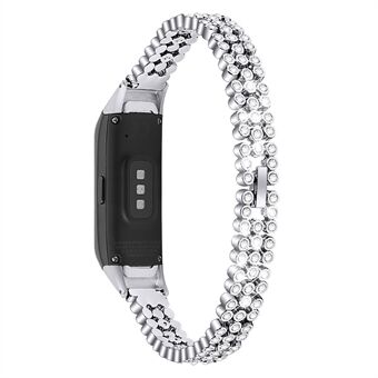 Rhinestone Decor Metal Watchrem Erstatning for Samsung Galaxy Fit SM-R370