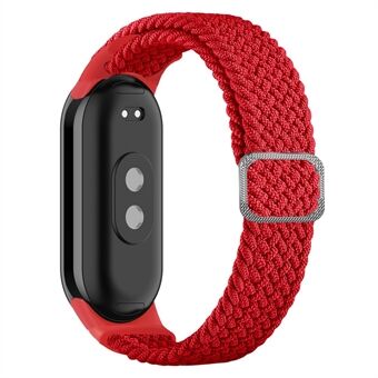 For Xiaomi Smart Band 8 elastisk nylonklokkerem Justerbar flettet sportsrem