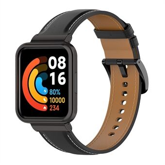 For Xiaomi Redmi Watch 2 Lite erstatningsreim i ekte skinn, justerbar klokkerem