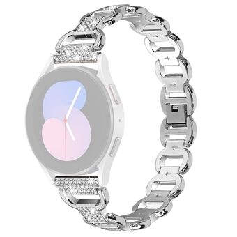 For Samsung Galaxy Watch 5 Pro 45 mm / Klokke 5 Active 40 mm / 44 mm Rhinestone-dekorert klokkerem i metall Quick Release 20 mm klokkerem