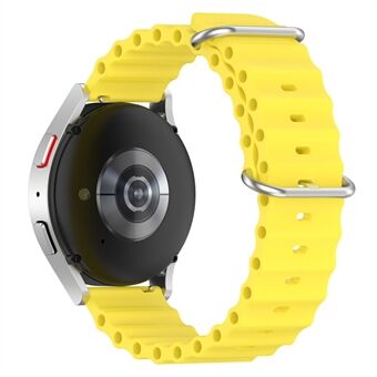 For Samsung Galaxy Watch3 41 mm / Gear Sport Universal 20 mm Wave Design Silikonerstatningsstropp ensfarget håndleddsrem