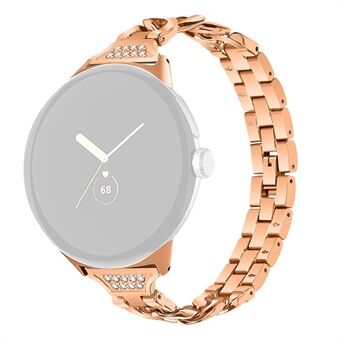 For Google Pixel Watch Rhinestone Decor Metal Watch Band Erstatningsrem for armbånd