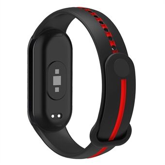 Myk silikonklokkerem for Xiaomi Smart Band 8 Bi-Color Justerbar håndleddsrem med spenne