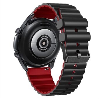 Silikonklokkerem for Suunto Vertical / 9 Peak Pro / 5 Peak , Horisontale striper 22 mm Tofarget armbånd med svart spenne